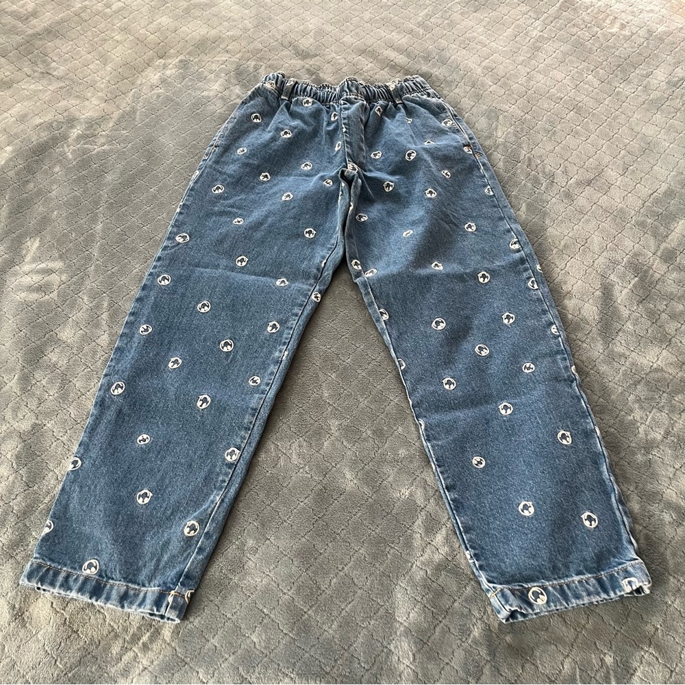 BDG Urban Outfitters Blue jogger Jeans with‎ smiley happy face